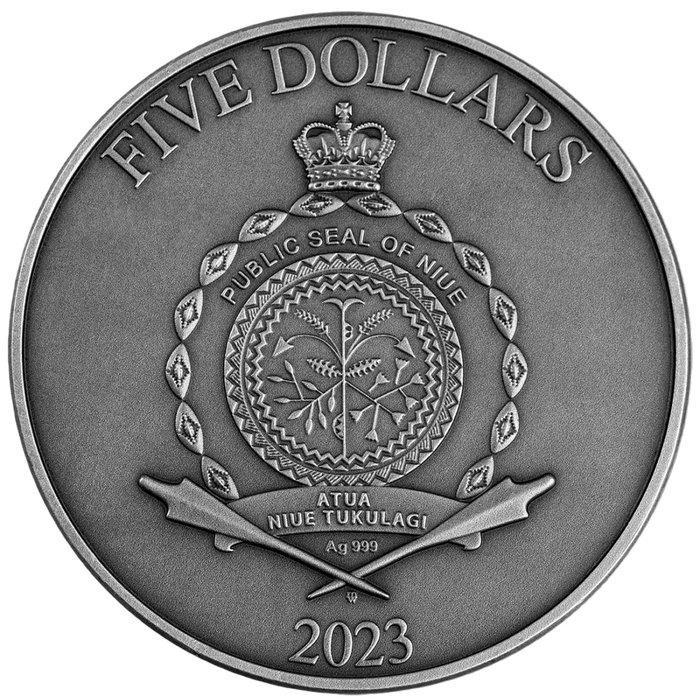 Niue. 5 Dollars 2023 Germanic People - Barbarian World 2 oz, Postzegels en Munten, Munten | Europa | Niet-Euromunten