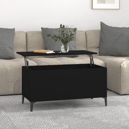vidaXL Salontafel 90x44,5x45 cm bewerkt hout zwart, Maison & Meubles, Tables | Tables de salon, Envoi