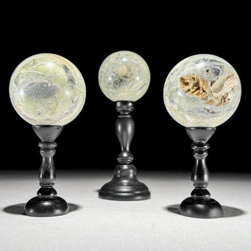 GEEN MINIMUMVERKOOPPRIJS - Prachtige set van 3 Onyx Bollen, Antiek en Kunst, Kunst | Designobjecten