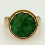 Bague - 14 carats Or jaune - Jade