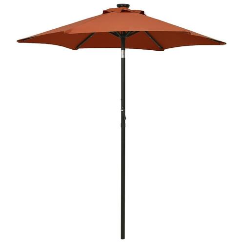 vidaXL Parasol met LED-verlichting 200x211 cm aluminium, Tuin en Terras, Parasols, Nieuw, Verzenden