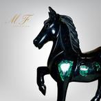 Premium - Sculptuur Cheval Emeraude en Schiste noir - XXL, Collections