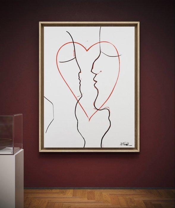 H. Friedel - First Kiss, Antiek en Kunst, Kunst | Schilderijen | Modern
