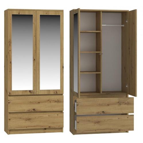 kledingkast Met Spiegel  Artisan (Kledingkasten, Slaapkamer), Huis en Inrichting, Kasten | Kleerkasten, 50 tot 75 cm, Met deur(en)