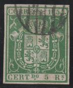 Spanje 1854 - Schild van Spanje. 5 realen, groen. - Edifil, Postzegels en Munten, Postzegels | Europa | Spanje, Gestempeld