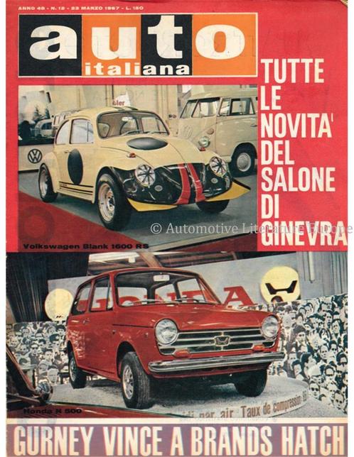 1967 AUTO ITALIANA MAGAZINE 12 ITALIAANS, Livres, Autos | Brochures & Magazines