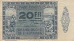 1929 Vg Luxembourg P 37a 20 Francs, Verzenden