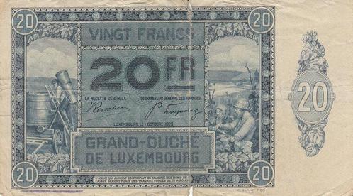 1929 Vg Luxembourg P 37a 20 Francs, Postzegels en Munten, Bankbiljetten | Europa | Niet-Eurobiljetten, België, Verzenden