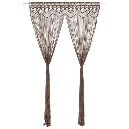 Macrame Gordijn Taupe 140x240cm - Retour deal! - Laatste..., Huis en Inrichting, Stoffering | Gordijnen en Lamellen, Overige kleuren