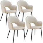 tectake Eetkamerstoel Sachel, fluweellook, gestoffeerd, 120, Huis en Inrichting, Stoelen, Verzenden, Nieuw