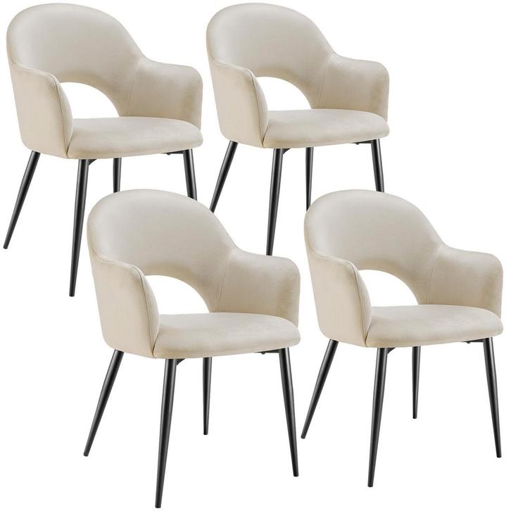 tectake Eetkamerstoel Sachel, fluweellook, gestoffeerd, 120, Huis en Inrichting, Stoelen, Verzenden