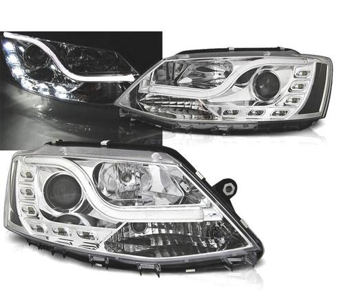 Phares Pour Volkswagen Vw Jetta VI 11-14 Tru Drl Chromé, Auto-onderdelen, Verlichting, Verzenden