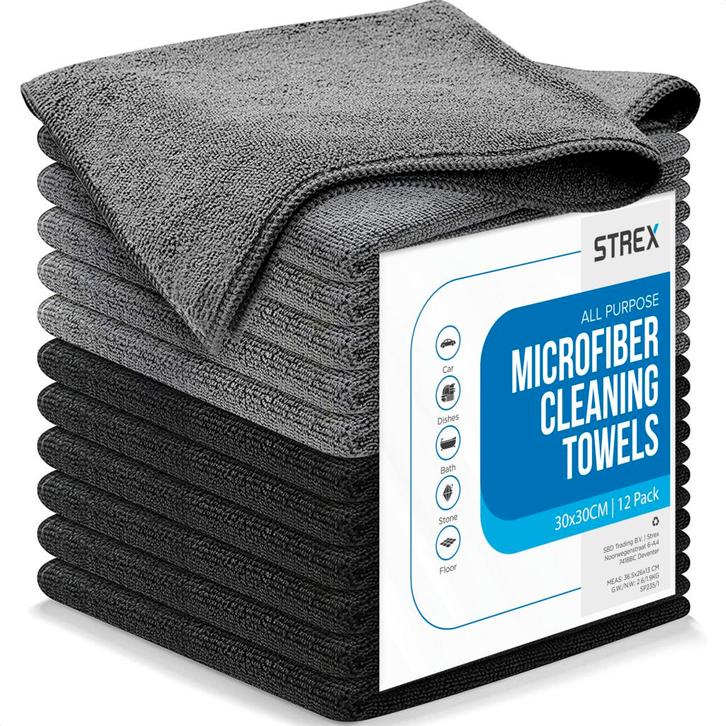 Strex Microvezeldoekjes - 12 Stuks 30 x 30 cm - Wasbaar -, Huis en Inrichting, Schoonmaakartikelen, Verzenden