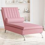 vidaXL Massage chaise longue met bolster fluweel roze, Verzenden