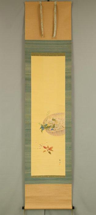 Picking Spring Wild Greens and Flowers in Basket with, Antiquités & Art, Antiquités | Autres Antiquités