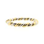 18 krt. Bicolor gouden gedraaide slavenarmband | Ø 58 mm, Ophalen of Verzenden, Gebruikt, Overige kleuren, Goud