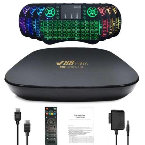 V88 Mini 8K TV Box Mediaspeler Android Kodi - 8GB RAM -, Audio, Tv en Foto, Televisie-accessoires, Nieuw, Verzenden