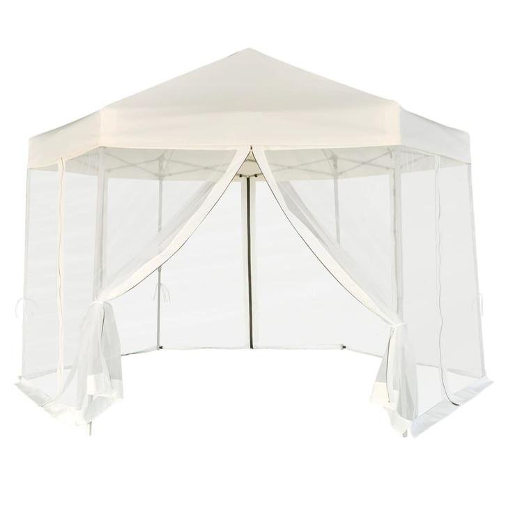 vidaXL Partytent pop-up zeshoekig met 6 zijwanden 3,6x3,1 m, Tuin en Terras, Partytenten, Nieuw, Verzenden
