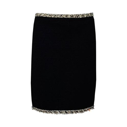 Jantje Korten • zwart kokerrok met licht bies • XS, Kleding | Dames, Truien en Vesten, Verzenden