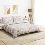vidaXL Dekbedovertrekset 260x240 cm katoen wit en bruin, Verzenden, Nieuw