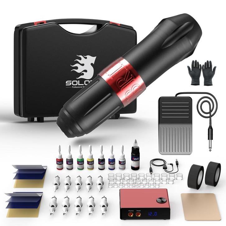 Tattoo machine - Tattoo apparaat - Tattoo set - Zwart - Solo, Doe-het-zelf en Bouw, Gereedschap | Overige machines, Verzenden