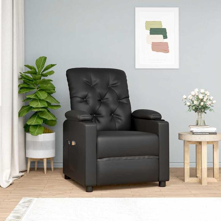 vidaXL Sta-op-massagestoel kunstleer zwart, Huis en Inrichting, Stoelen, Nieuw, Verzenden