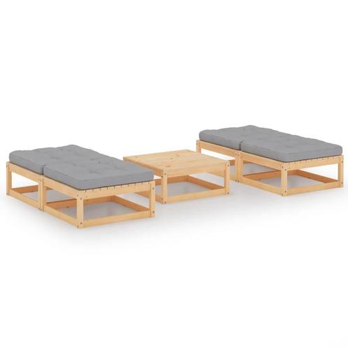 vidaXL Salon de jardin 5 pcs avec coussins Bois de pin, Jardin & Terrasse, Ensembles de jardin, Salons de jardin, Neuf, Envoi