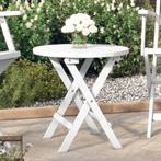 vidaXL Table pliable de jardin blanc Ø 46 cm bois, Verzenden