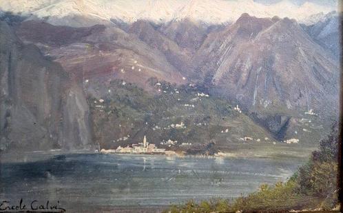 Ercole Calvi (1824-1900) - Paesaggio - NO RESERVE, Antiquités & Art, Art | Peinture | Classique