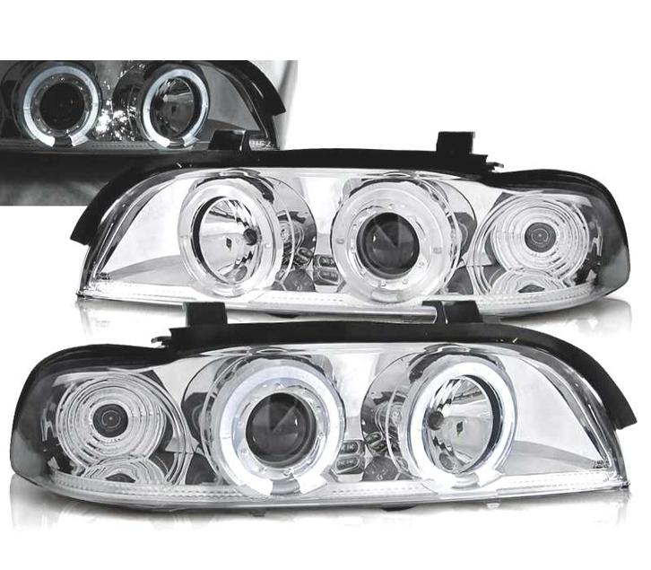 Phares Pour Bmw E39 95-03 Angel Eyes Chromé, Auto-onderdelen, Verlichting, Verzenden