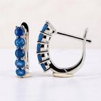 Zonder Minimumprijs - Oorbellen Verguld, Zilver Saffier -, Handtassen en Accessoires, Oorbellen, Nieuw