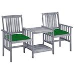 vidaXL Tuinstoelen met tafeltje en kussens massief, Tuin en Terras, Verzenden, Nieuw