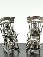 No reserve- Twee stevige 1e gehalte zilveren miniaturen, Antiek en Kunst