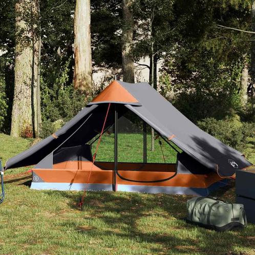vidaXL Tent 2-persoons waterdicht grijs, Caravans en Kamperen, Tenten, Nieuw, Verzenden