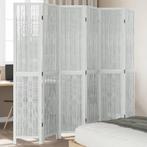vidaXL Kamerscherm met 6 panelen massief paulowniahout wit, Verzenden