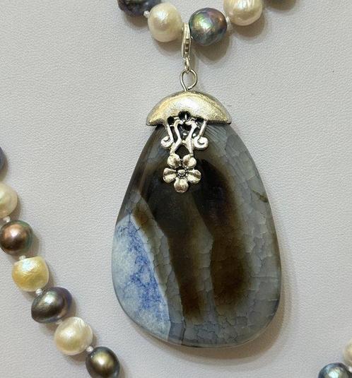 Perlas Barroco Natural (wit en grijs) en Botswana Agaat (60, Verzamelen, Mineralen en Fossielen