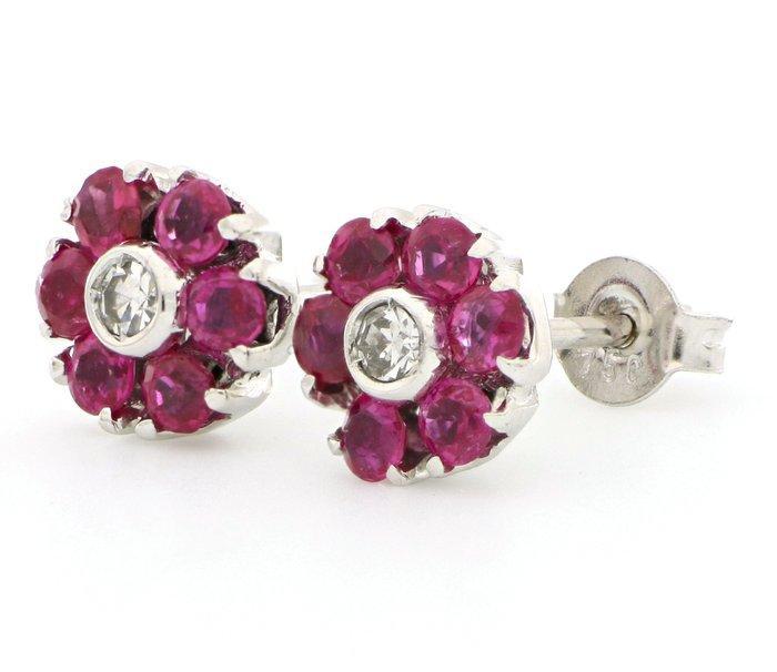 Zonder minimumprijs - Oorbellen - 18 karaat Witgoud -, Bijoux, Sacs & Beauté, Boucles d'oreilles