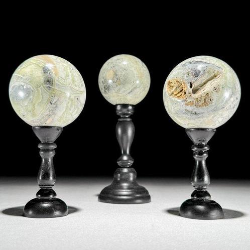 GEEN MINIMUMVERKOOPPRIJS - Prachtige set van 3 Onyx Bollen, Antiek en Kunst, Kunst | Designobjecten