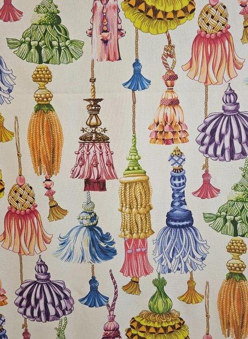 Geen minimale prijs! Origineel stoffen met gekleurde franjes, Antiek en Kunst, Antiek | Tapijten, Tafelkleden en Textiel