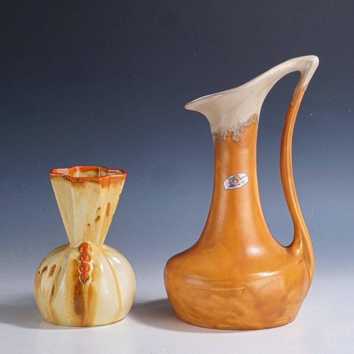 Faienceries de Thulin - Vaas (2) - Art Deco siervazen met, Antiek en Kunst, Kunst | Designobjecten