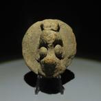 Aztèque Terre cuite Figure de tête. 1200-1500 après JC. 5,3, Collections
