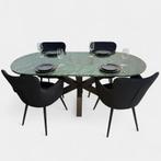 Green Marble Eetkametafel  Plat Ovaal, Huis en Inrichting, Tafels | Eettafels, Nieuw