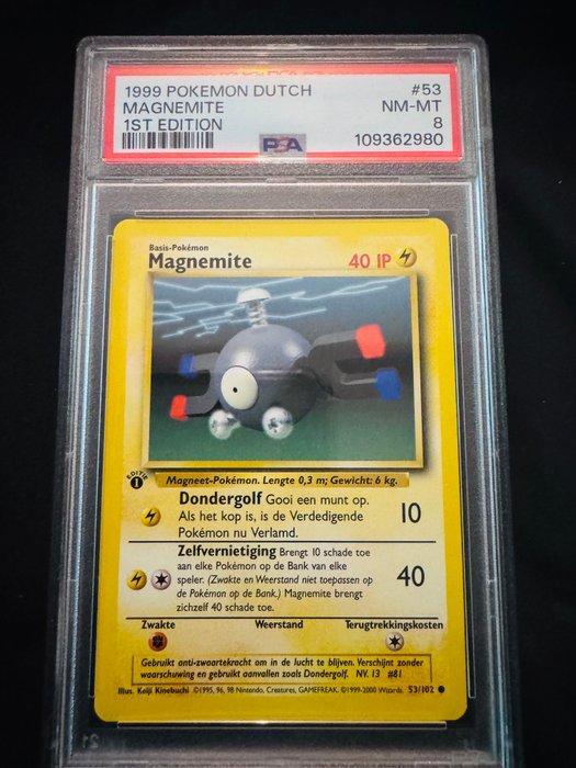 Pokémon - 1 Graded card - Magnemite 53/102 First edition -, Hobby en Vrije tijd, Verzamelkaartspellen | Pokémon