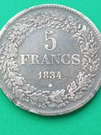 België. Leopold I. 5 Francs 1834 Pos. B, Postzegels en Munten