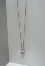 Halsketting - 18 karaat Witgoud Aquamarijn - Diamant, Nieuw