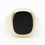 Bague - 14 carats Or jaune - Onyx, Handtassen en Accessoires, Ringen, Nieuw