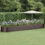 vidaXL Plantenbak 584x140x68 cm gepoedercoat staal bruin, Tuin en Terras, Verzenden, Nieuw