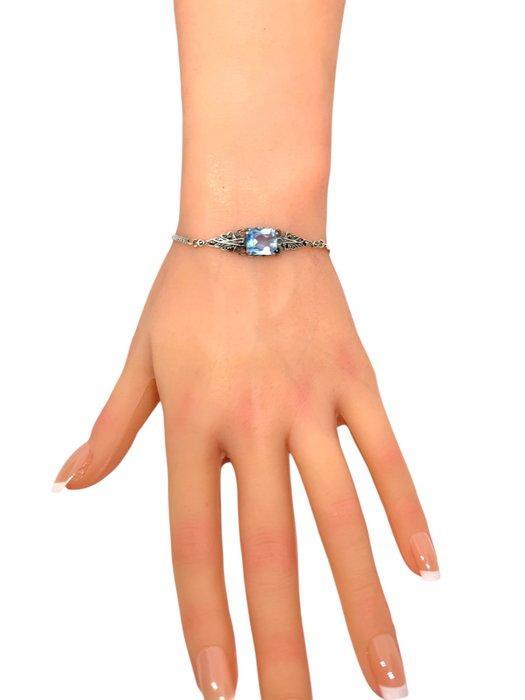 Zonder minimumprijs - Armband Zilver Spinel - Art deco, Handtassen en Accessoires, Armbanden