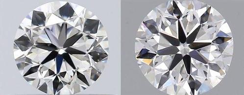2 pcs Diamant  (Naturelle)  - 0.80 ct - Rond - D (incolore), Handtassen en Accessoires, Edelstenen