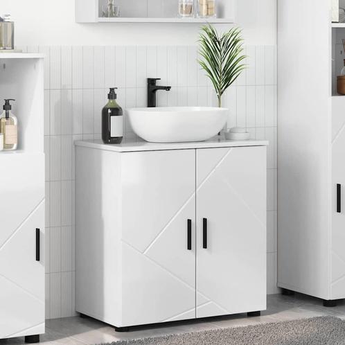 vidaXL Badkamerkast met plank met opslag Hoogglans wit, Huis en Inrichting, Tafels | Kaptafels, Nieuw, Verzenden